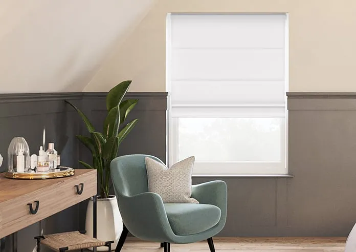 Atina (Blackout) Bright White - Roman Blind