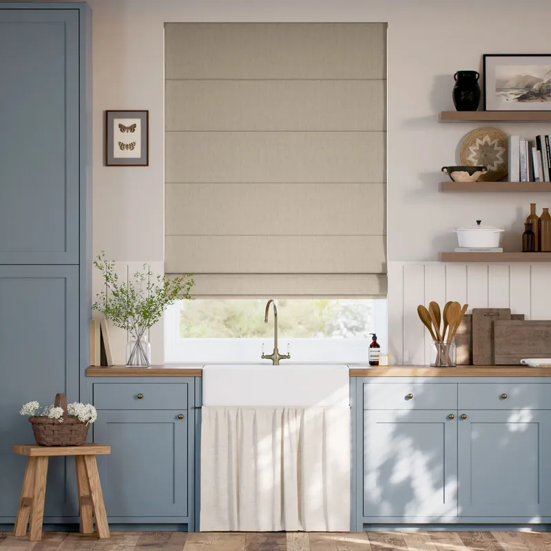 Linen Hopsack Roman Blind