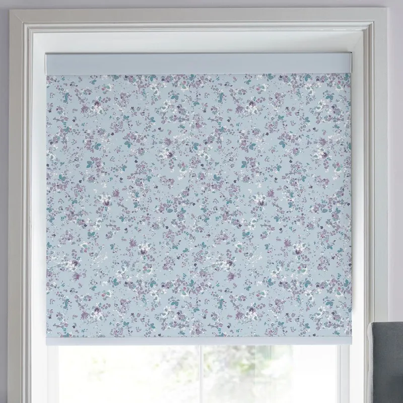 Laura Ashley Blossoms Translucent Made To Measure Roller Blind Blue