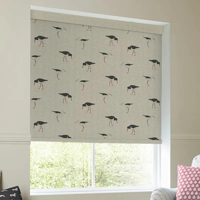 Emily Bond Oyster Catcher Translucent Made To Measure Roller Blind Charcoal