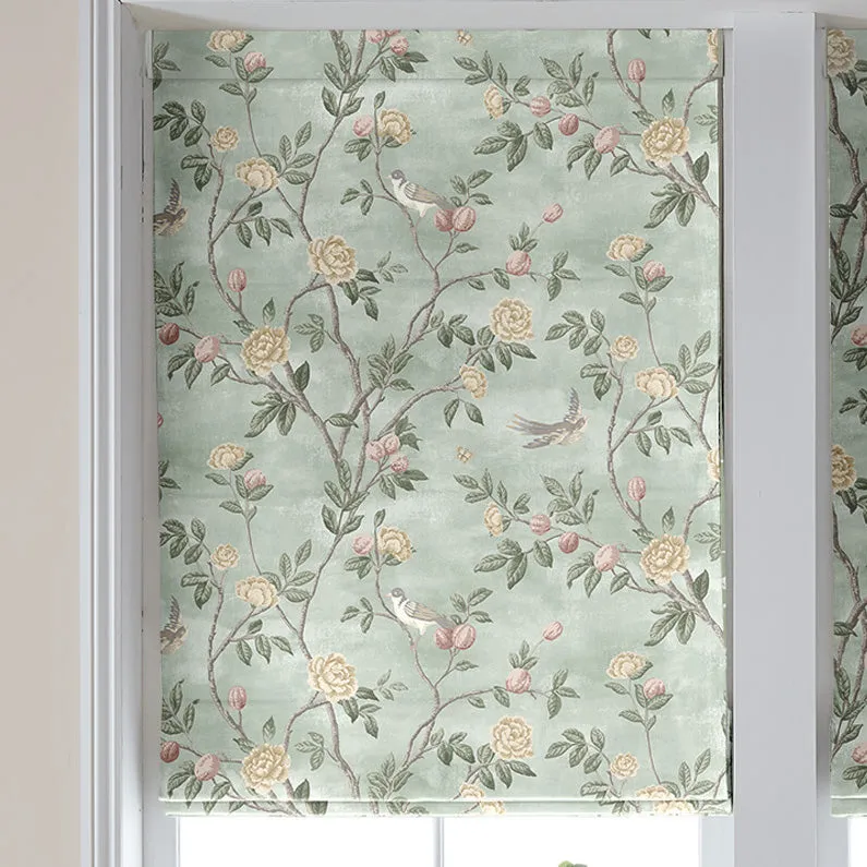 Laura Ashley Eglantine Made To Measure Roman Blind Smoke Green