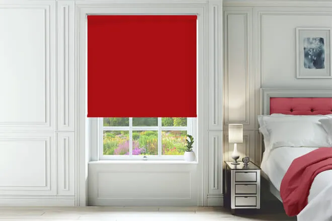Alpha Blackout Red - Fire Retardant Moisture Resistant Blackout Roller Blind