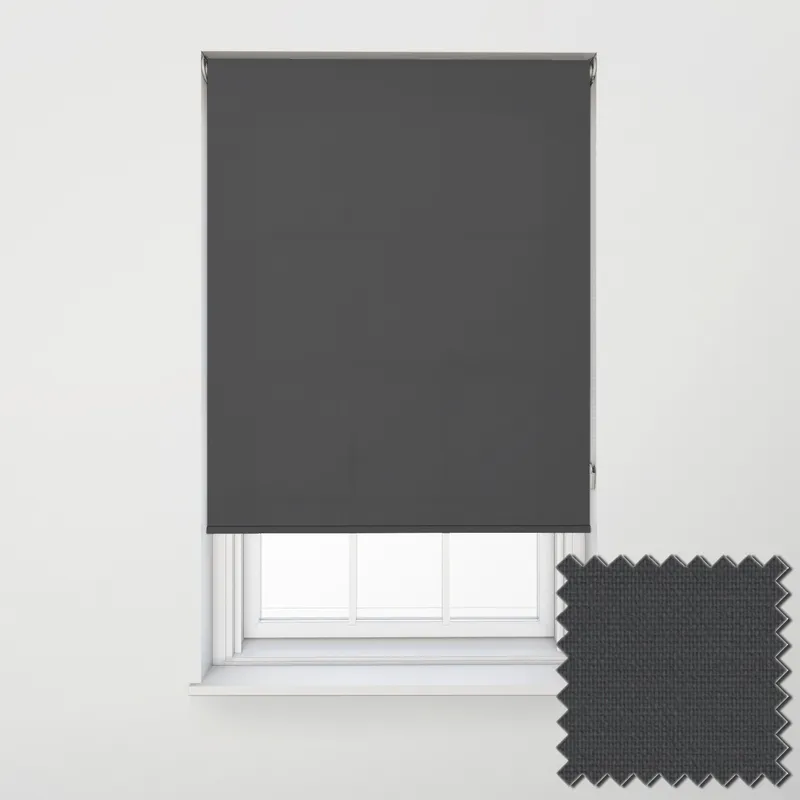 Unicolour Black Extra Wide Electric Roller Blinds