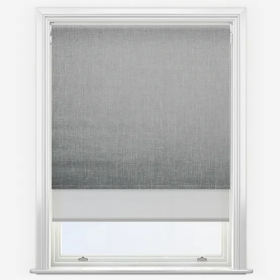 Double Roller Voga Blackout Smoke Grey & Grey Double Roller Blind