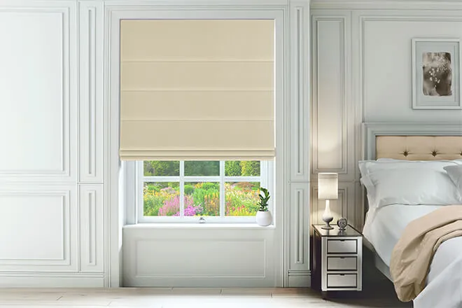 Assisi Cream - Luxury Plain Weave Roman Blind