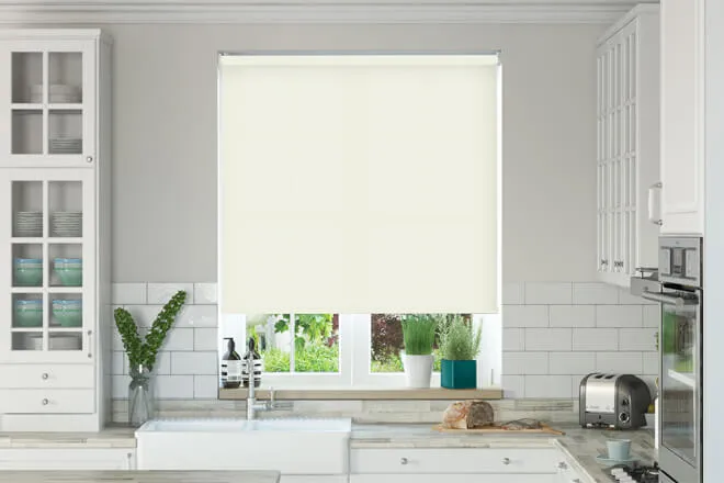 Alpha Ivory - Fire Retardant Moisture Resistant Roller Blind