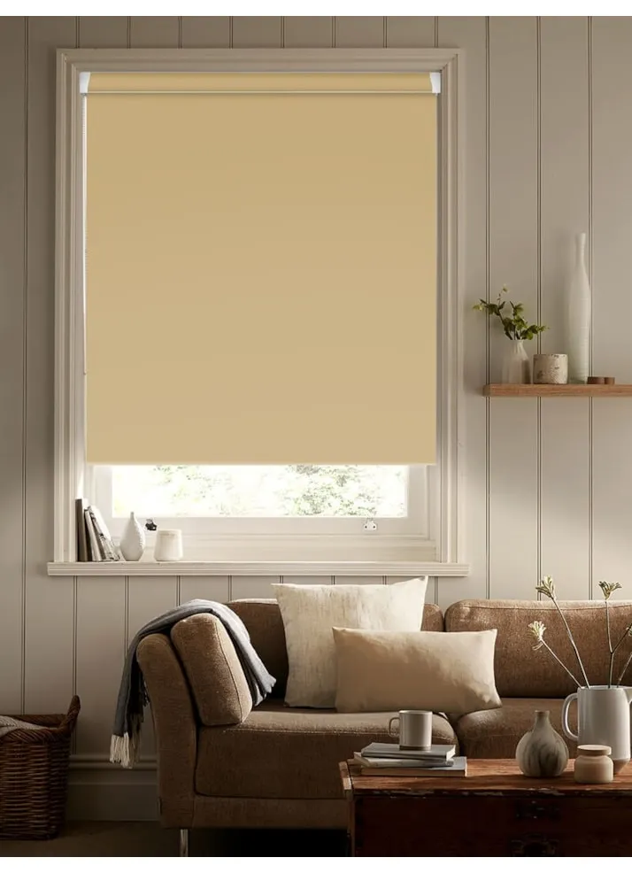 Jute Brown Blackout Grip Fit® No Drill Roller Blind