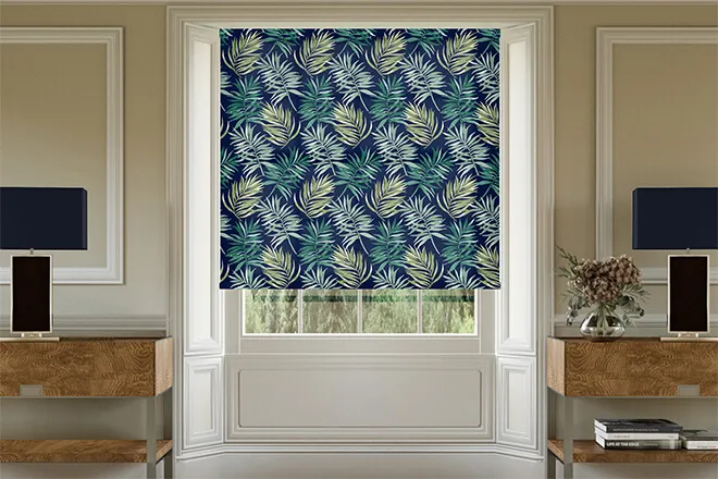 Bali Navy - Patterned Roller Blind