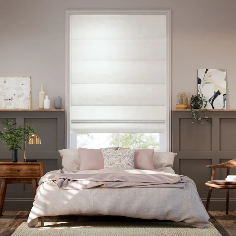 Osaka Faux Silk Snow Roman Blind