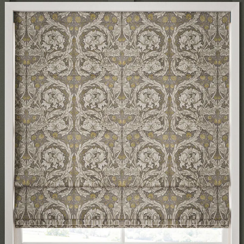 William Morris African Marigold Velvet Made To Measure Roman Blind Limestone