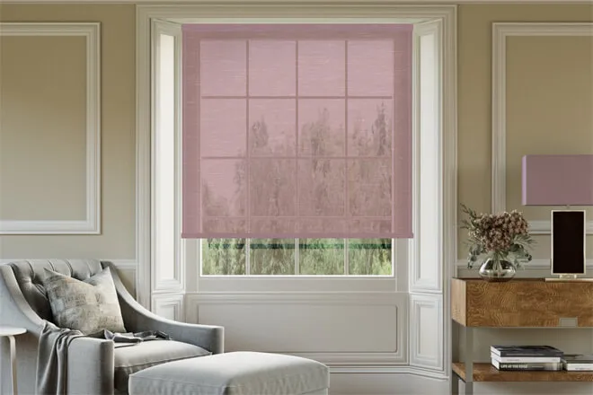 Glow Pink - Textured Sheer Voile Roller Blind