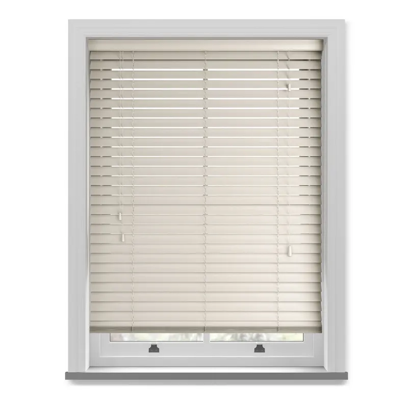 50mm Wood Essence Wooden Venetian Made To Measure Blind Mirage Parchment