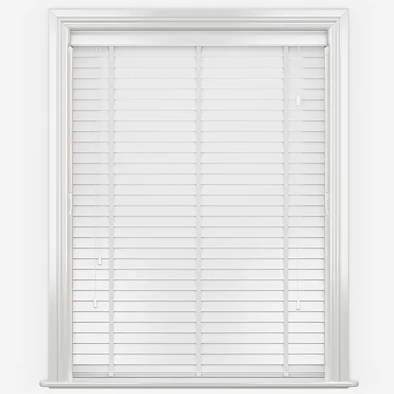 Lusso Pure White With Tapes Wooden Venetian Blind