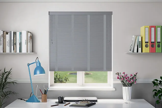 Millennium Matt Steel Grey - 50mm Aluminium Venetian Blinds With Cool Grey Tapes