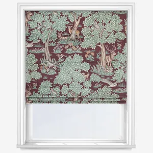 Woodland Retreat Velvet Bordeaux Roman Blind