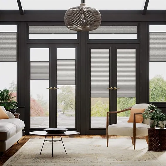 Perfect Fit Duoshade Strie Soft Grey Thermal Blind