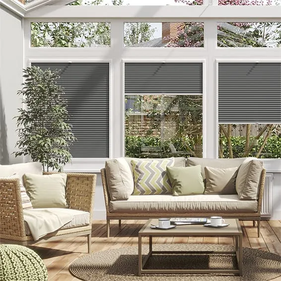 Perfect Fit Duoshade Slate Blue Thermal Conservatory Blind