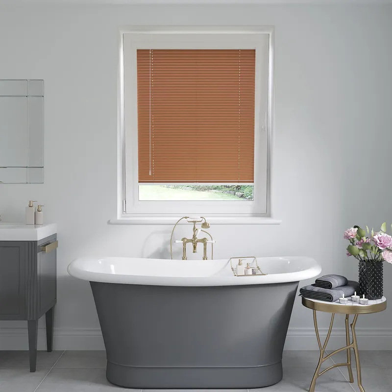 Perfect Fit Terracotta Orange Twist Venetian Blinds 25mm