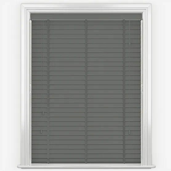 Aspen Deluxe Smooth Slate Grey Wooden Venetian Blind