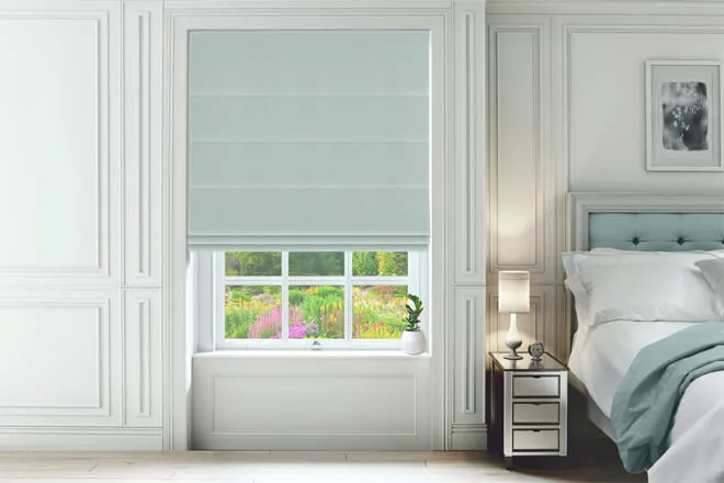Lauper Aqua - Basketweave Roman Blind