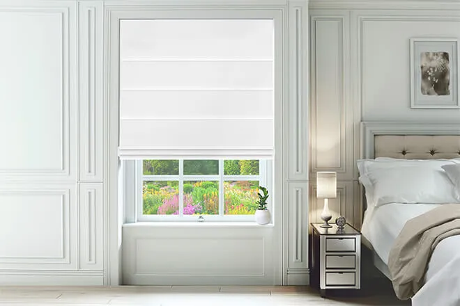 Vicenza White - Faux Silk Roman Blind
