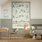 Winnie The Pooh Pom Pom Forest Green Roman Blind