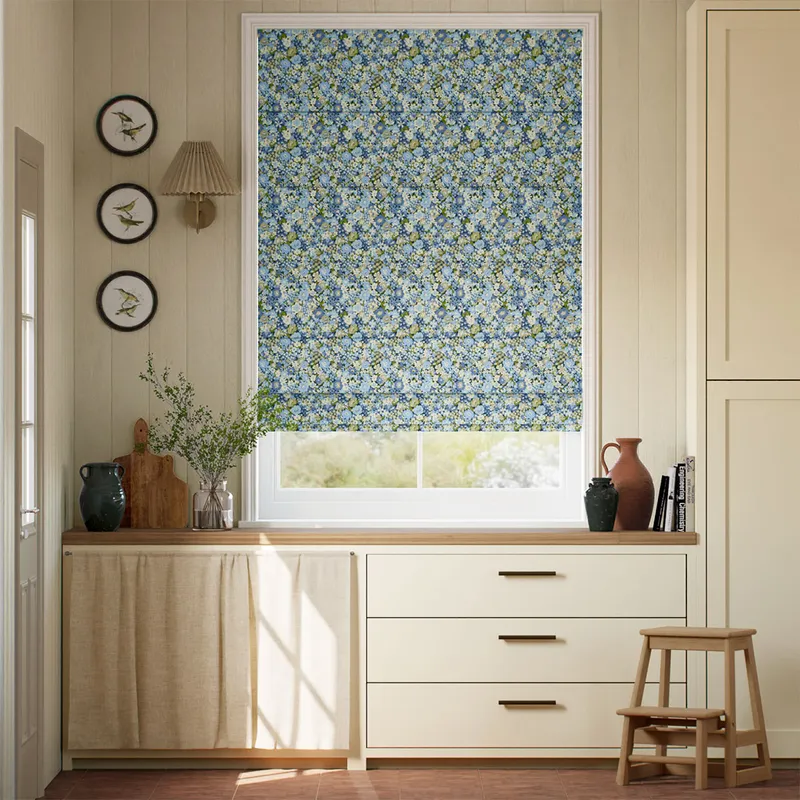 Frances Bloom Cornflower Roman Blind