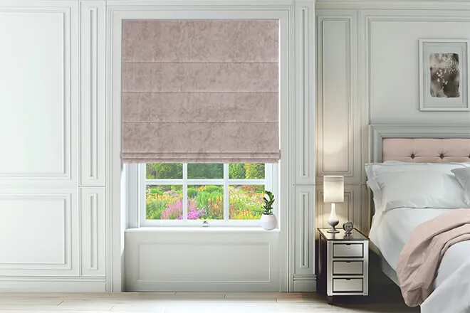 Constance Champagne - Luxury Crushed Velvet Roman Blind