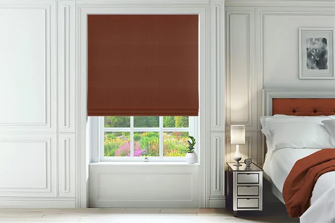 Cyrus Burnt Orange - Woven Roman Blind