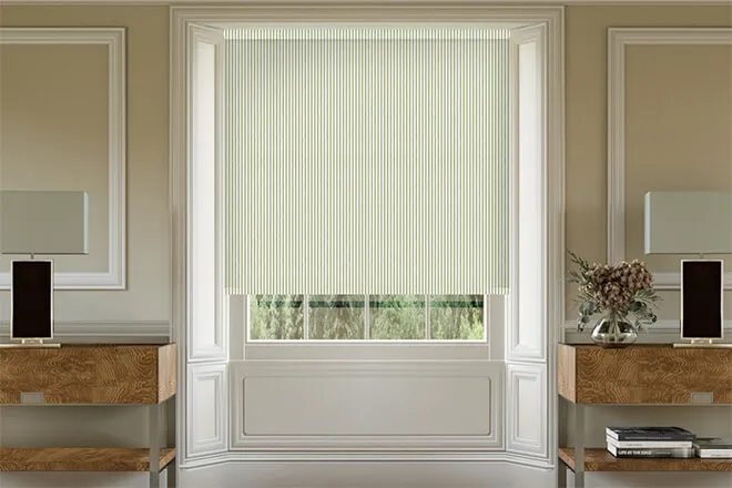 Sophie Allport Stamford Stripe Sage - Designer Roller Blind