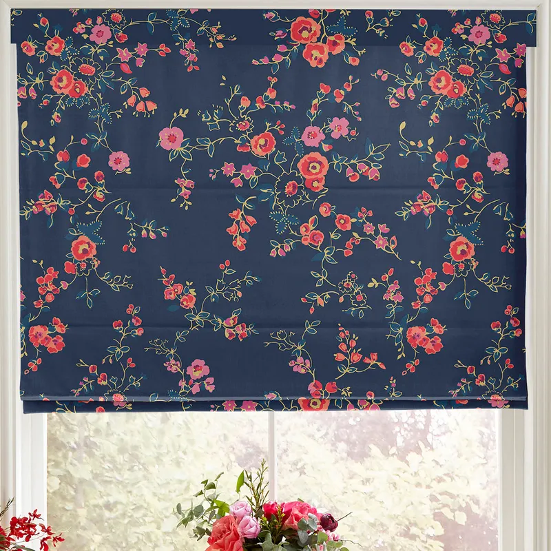Cath Kidston Millfield Blossom Made To Measure Roman Blind Navy