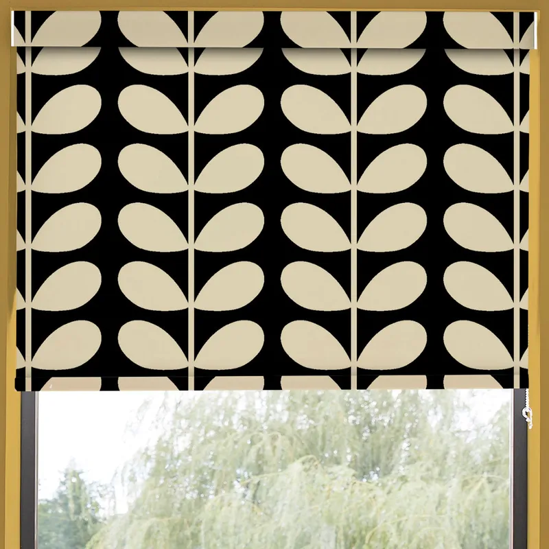Orla Kiely Jumbo Solid Stem Made To Measure Blackout Roller Blind Black