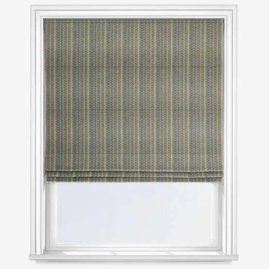 Moon Anderson Aqua Rust Roman Blind