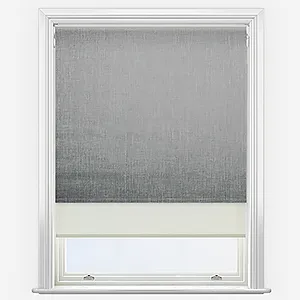 Voga Blackout Smoke Grey & Cream Double Roller Blind