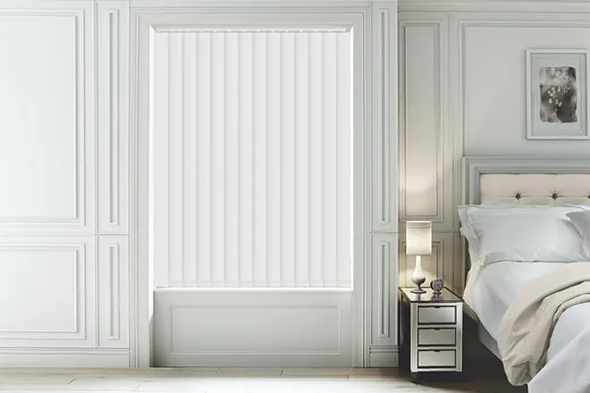 Hannah Pure White - Moisture Resistant Blackout Vertical Blind