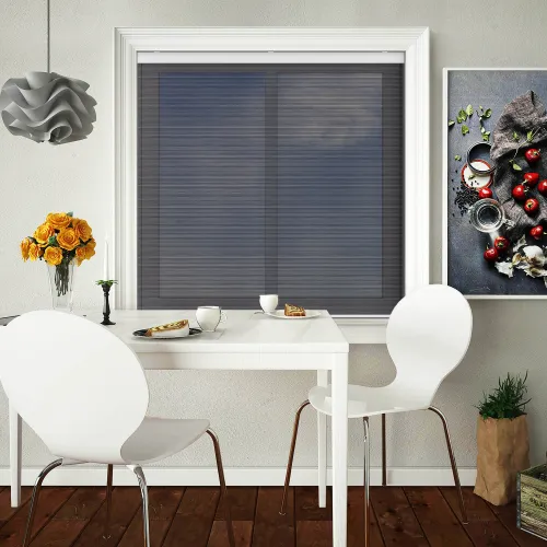Soft Sheer Black Cordless Honeycomb Pleated Blind