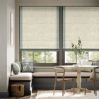 Wilton Natural Weave & Paleo Linen Teal Wash Roman Blind