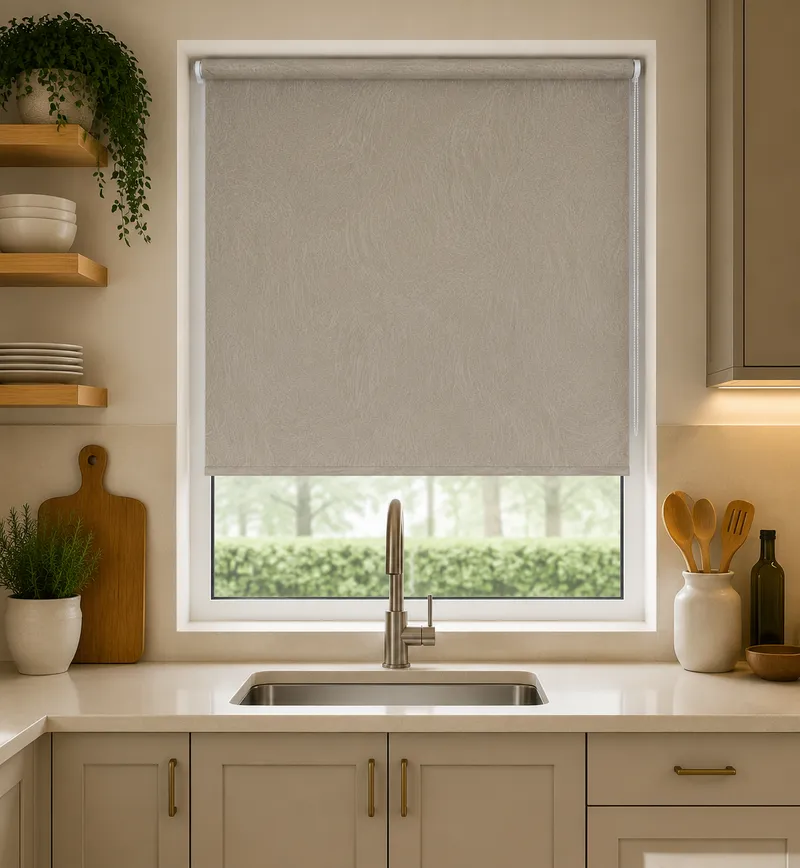 Havana Pvc Beige Blackout Waterproof Roller Blind