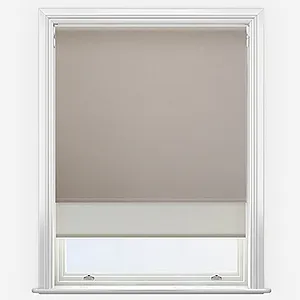 Oxford Blackout Taupe & Natural Double Roller Blind