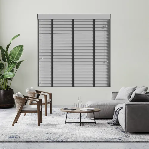 Kalm Real Wood Blind With Jet Ladder Tapes