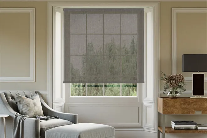 Morrison Charcoal - Woven Sheer Voile Roller Blind