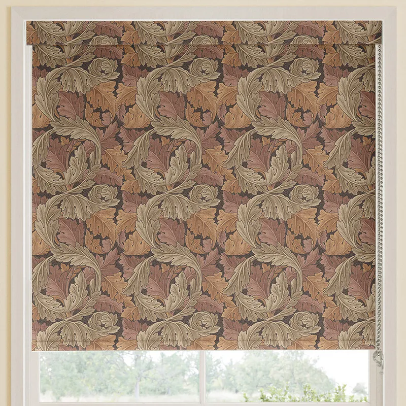 William Morris Acanthus Made To Measure Blackout Roller Blind Acorn
