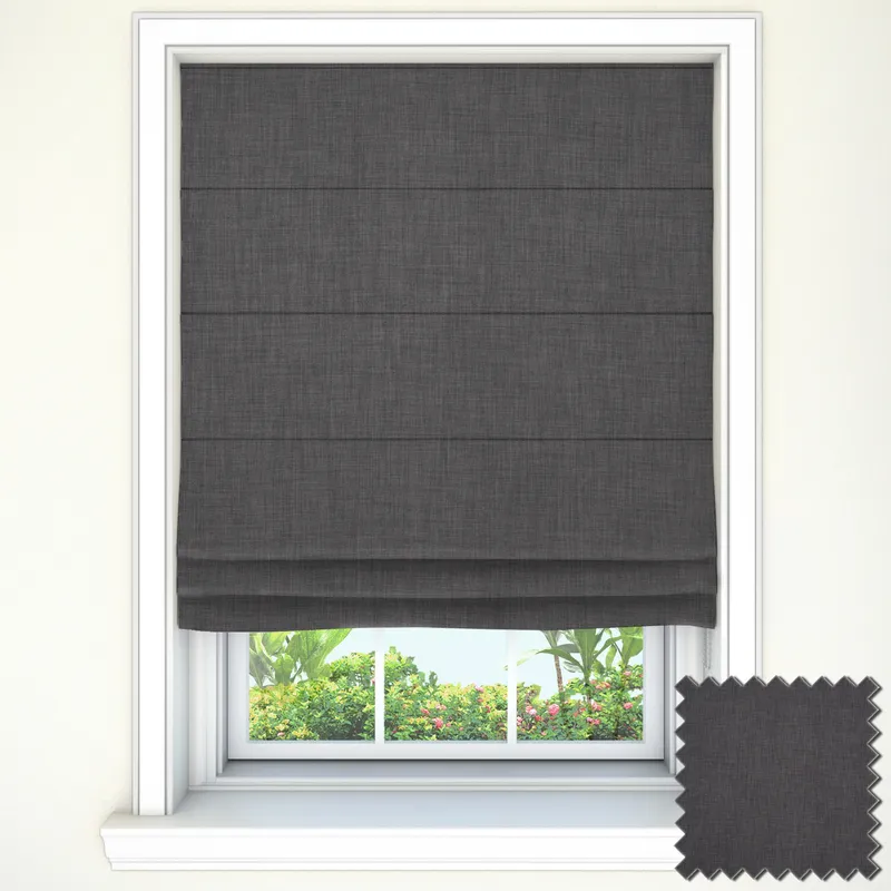 Clarke & Clarke Linoso Steel Roman Blinds