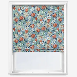 Laura Ashley Tulip Dusky Seaspray Blue Roman Blind