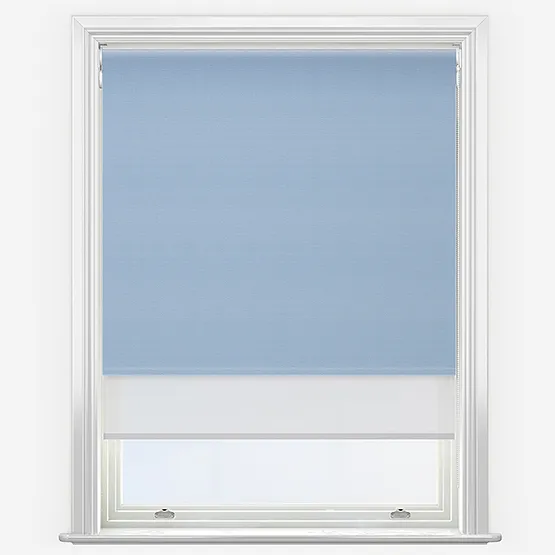 Double Roller Sunvue Powder Blue & White Double Roller Blind