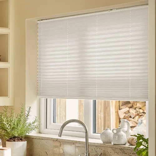 Santiago Asc Sand Freehanging Pleated Blinds