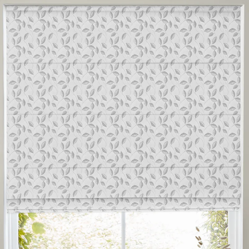 Leaf Vine Made To Measure Roman Blind Platinum