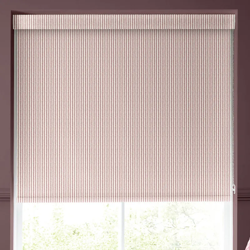 Emily Bond Oscar Stripe Made To Measure Blackout Roller Blind Raspberry