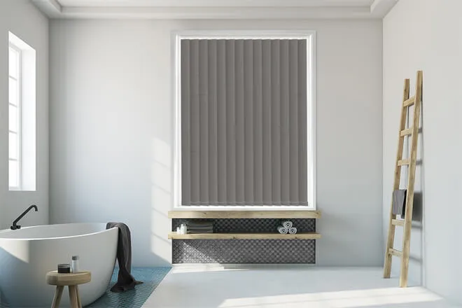 Sark Graphite - Waterproof Blackout Vertical Blind