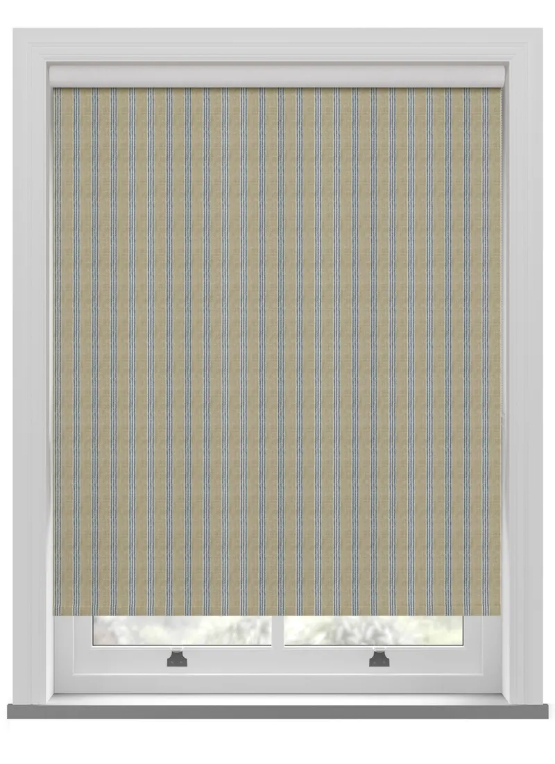 Emily Bond George Stripe Indigo Roller Blind